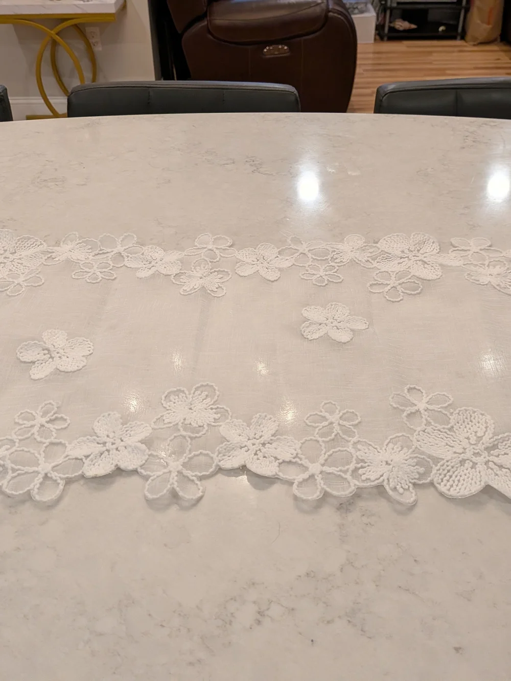 White Floral Lace Table Runner  70